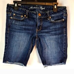 American Eagle Outfitters Women's Dark Blue Denim Shorts Size 8